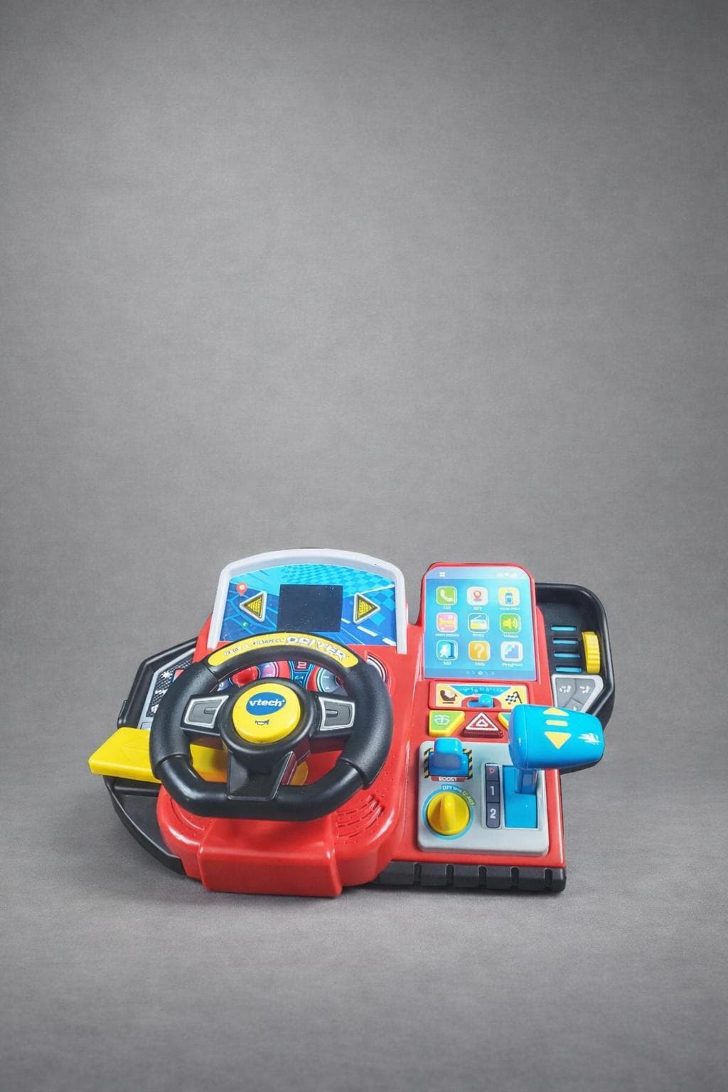 Portrait Drop seller-ready image output of a colorful toy steering wheel