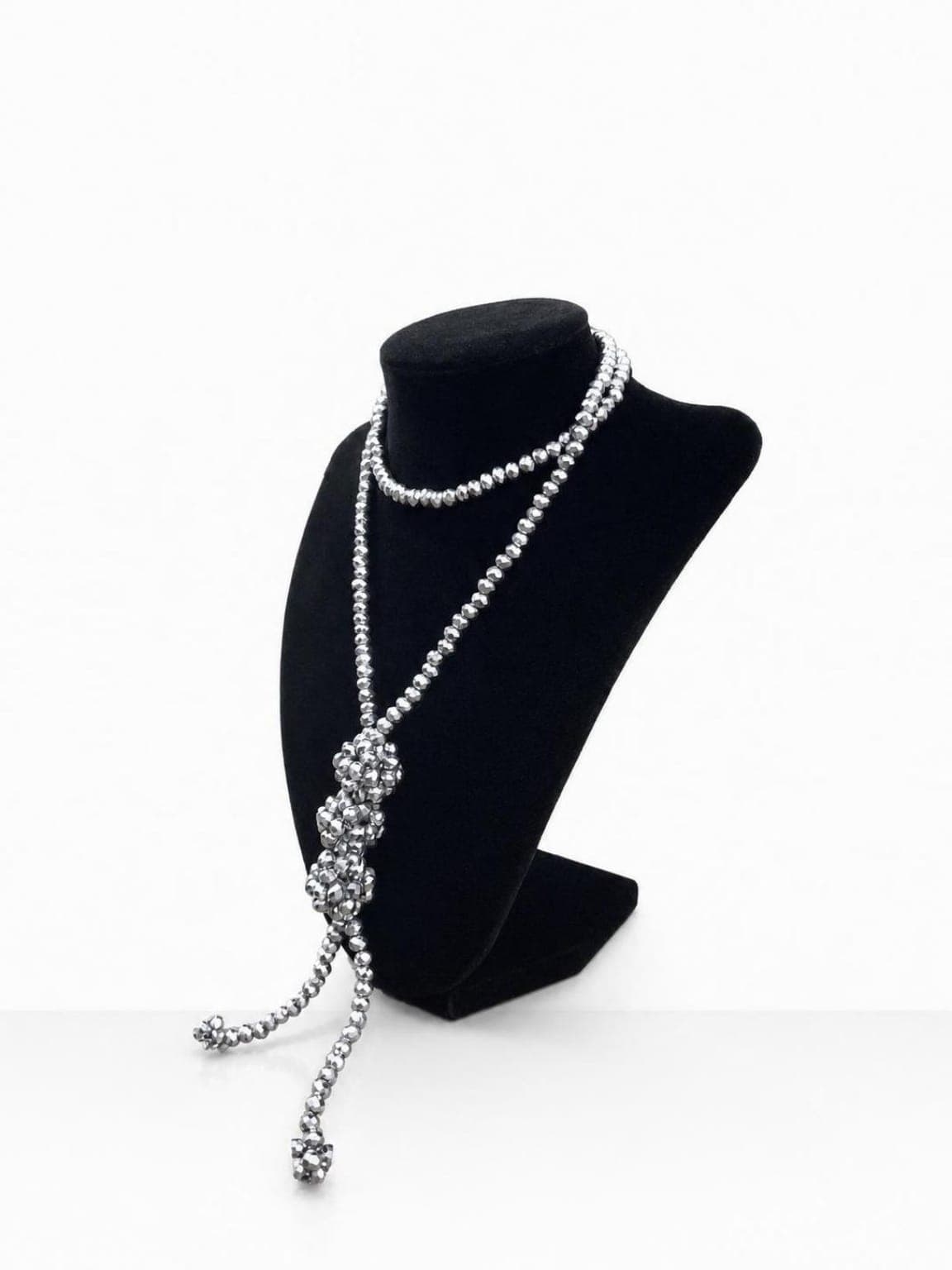 Seller-ready silver necklace product image created with Portrait Drop